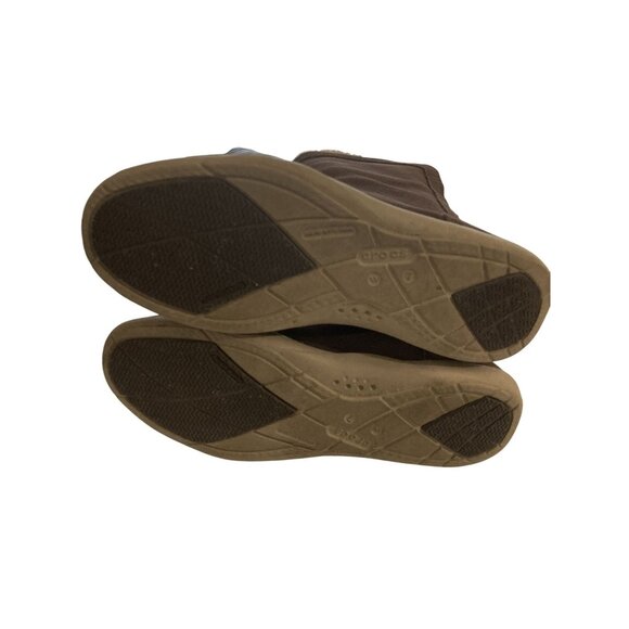 Crocs Women's size 7 Brown Suede Mid-Calf  faux fur lined Boots - Picture 6 of 7